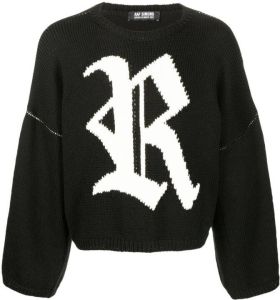 Raf Simons intarsia-knit long-sleeve jumper Zwart