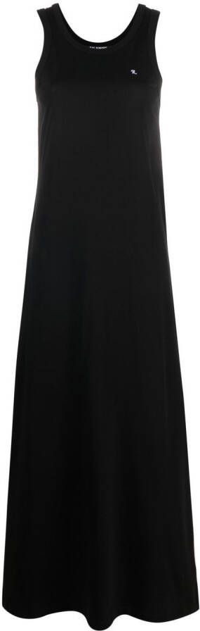 Raf Simons Maxi-jurk met logopatch Zwart