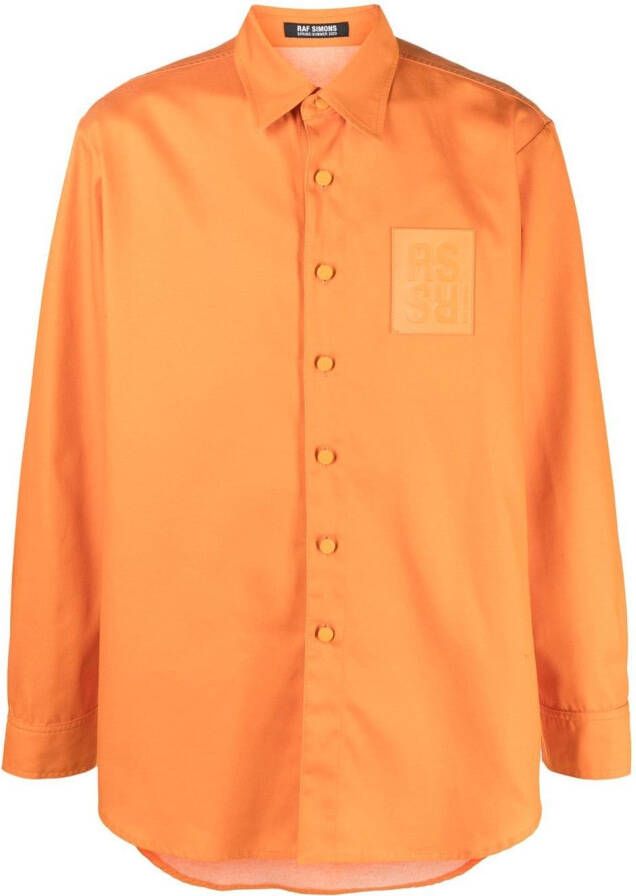 Raf Simons Overhemd met logopatch Oranje