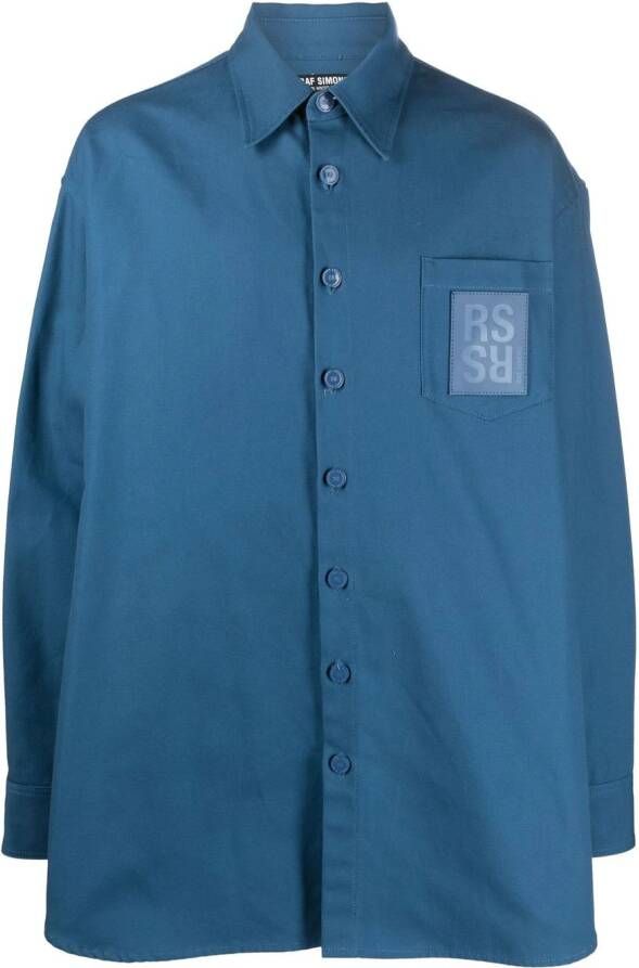 Raf Simons Oversized overhemd Blauw