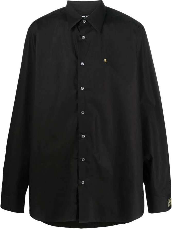 Raf Simons Shirt met geborduurd logo Zwart