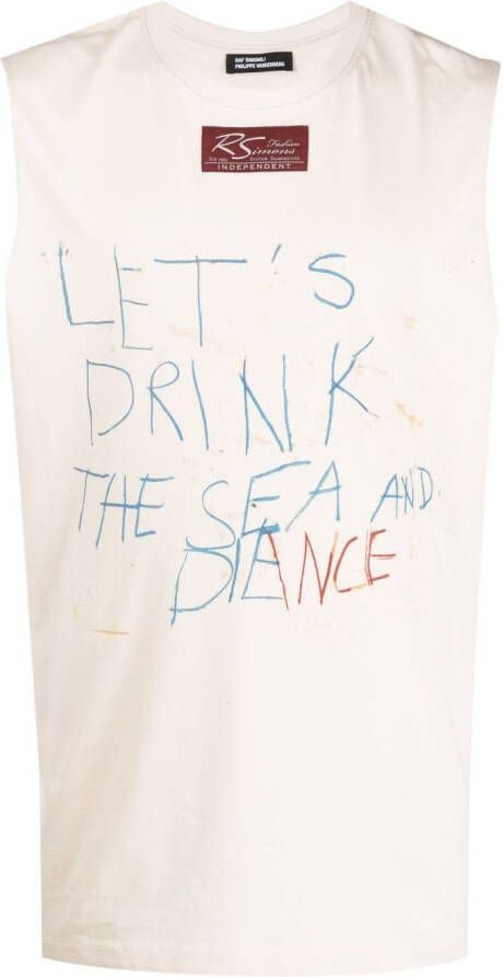 Raf Simons Top met tekst Beige