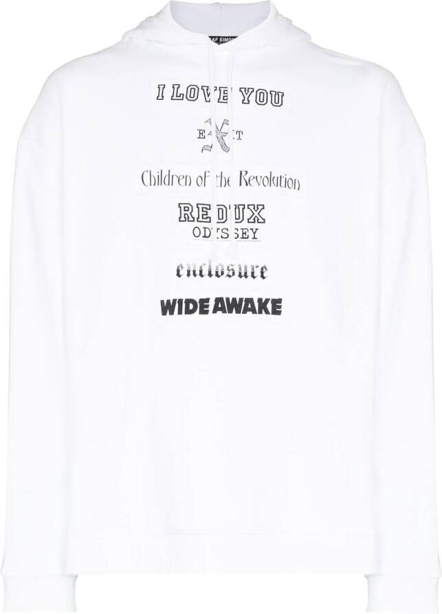 Raf Simons Sweater met capuchon Wit