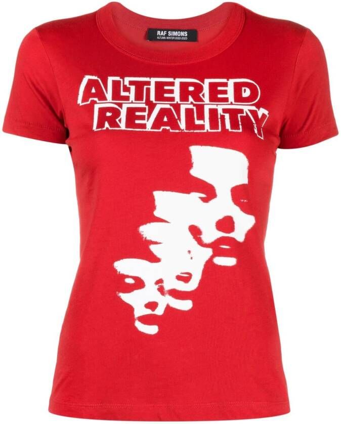 Raf Simons T-shirt met grafische print Rood