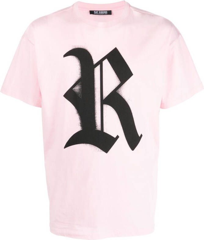 Raf Simons T-shirt met logoprint Roze