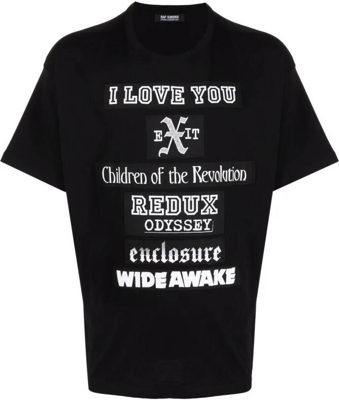 Raf Simons T-shirt met tekst Zwart