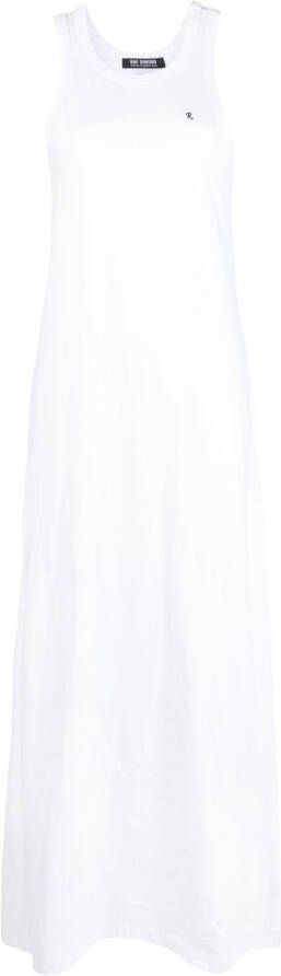 Raf Simons T-shirtjurk met geborduurd logo Wit