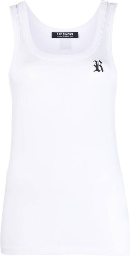 Raf Simons Tanktop met logoprint Wit