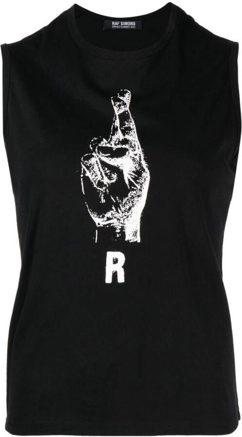 Raf Simons Tanktop met print Zwart