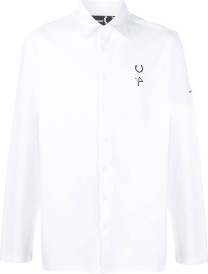 Raf Simons X Fred Perry Overhemd met geborduurd logo Wit