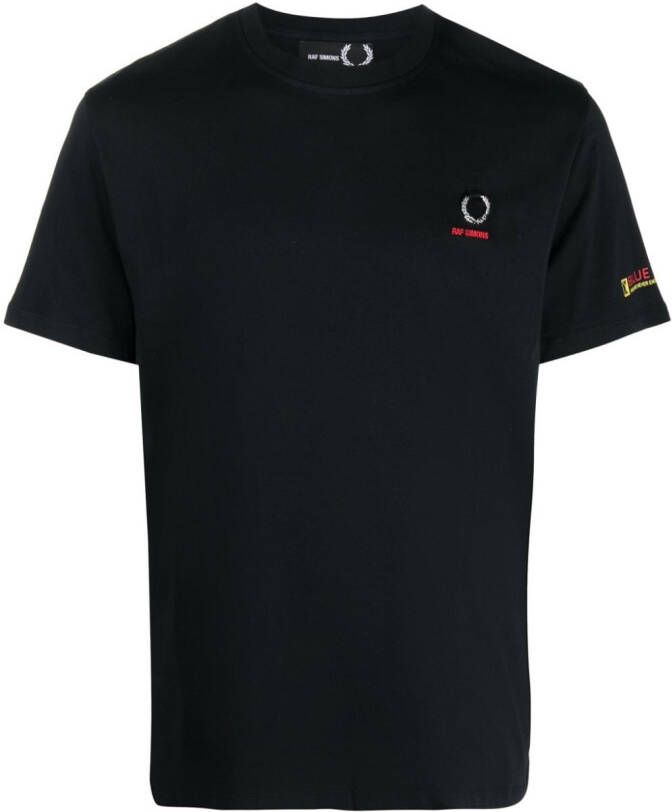 Raf Simons X Fred Perry T-shirt met logopatch Zwart