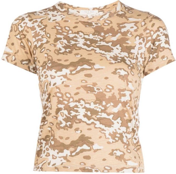 Rag & bone T-shirt met camouflageprint Bruin