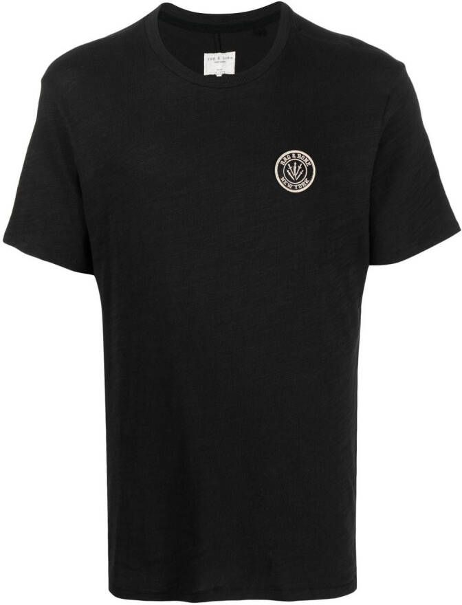 Rag & bone T-shirt met logopatch Zwart