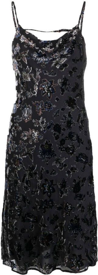 Rag & bone Midi-jurk met bloemenprint Zwart