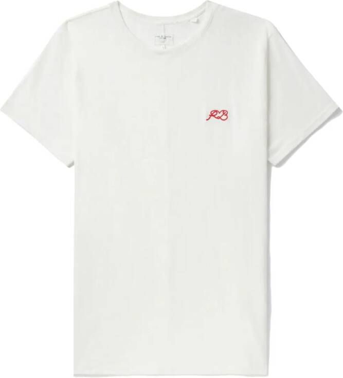 Rag & bone T-shirt met geborduurd logo Wit