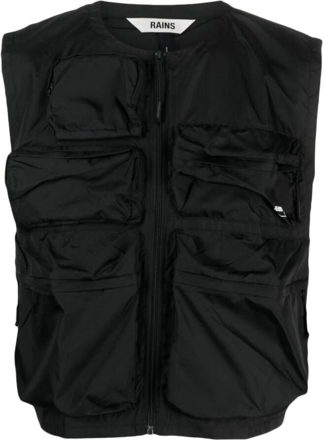 Rains Bodywarmer met ronde hals Zwart