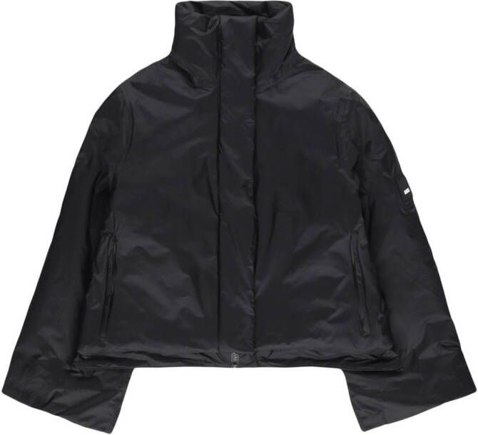 Rains Donsjack met logopatch Zwart