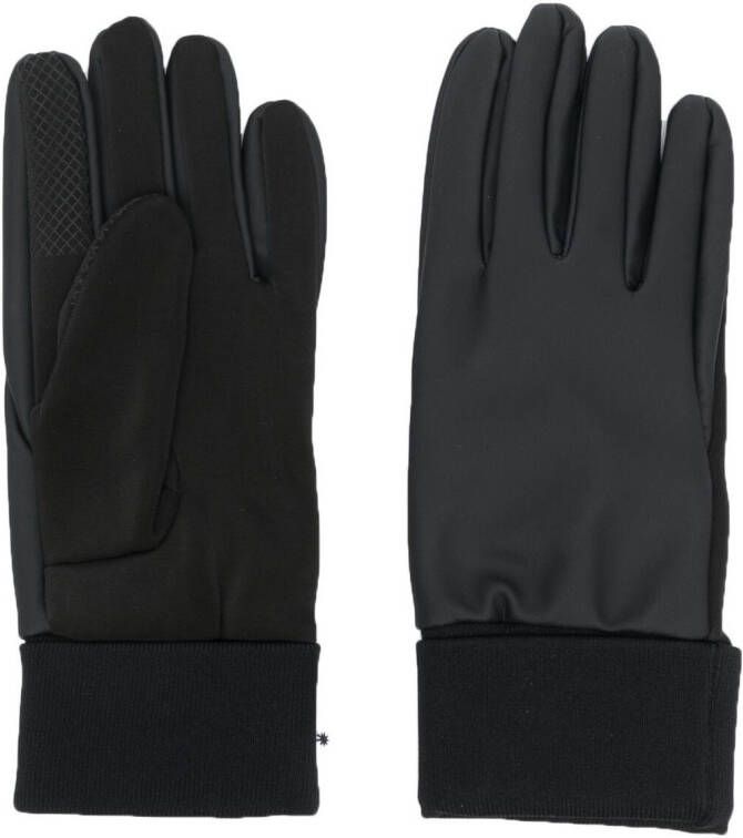 Rains Handschoenen met geribbeld detail Zwart