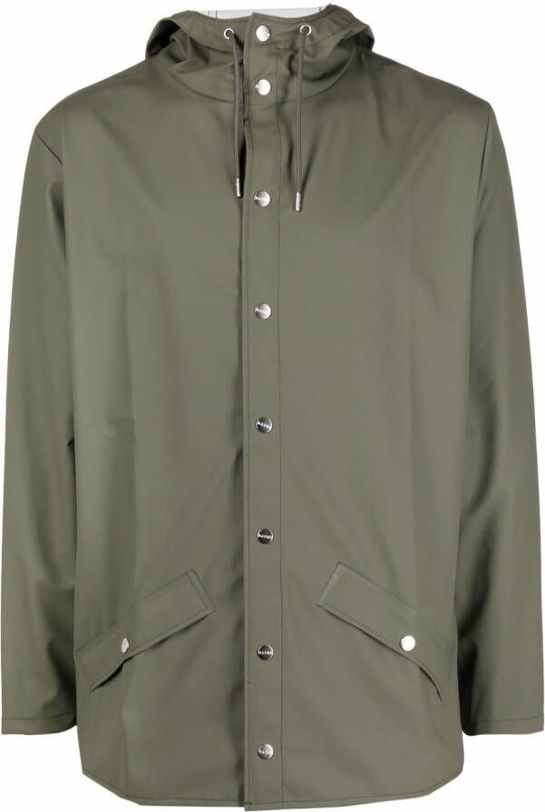 Rains Regenjas met capuchon Groen
