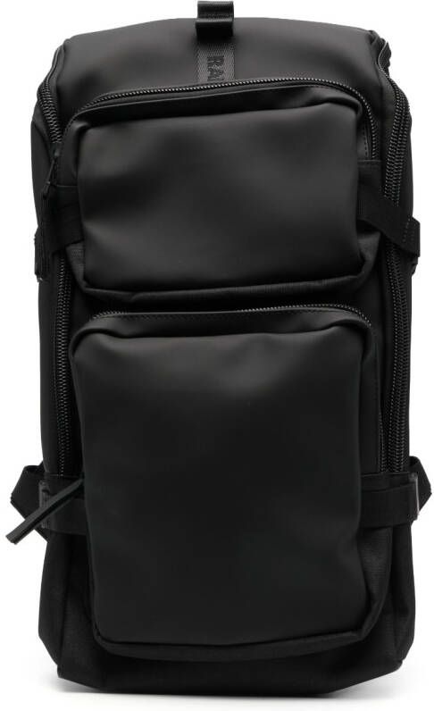Rains Trail Cargo rugzak van imitatieleer Zwart