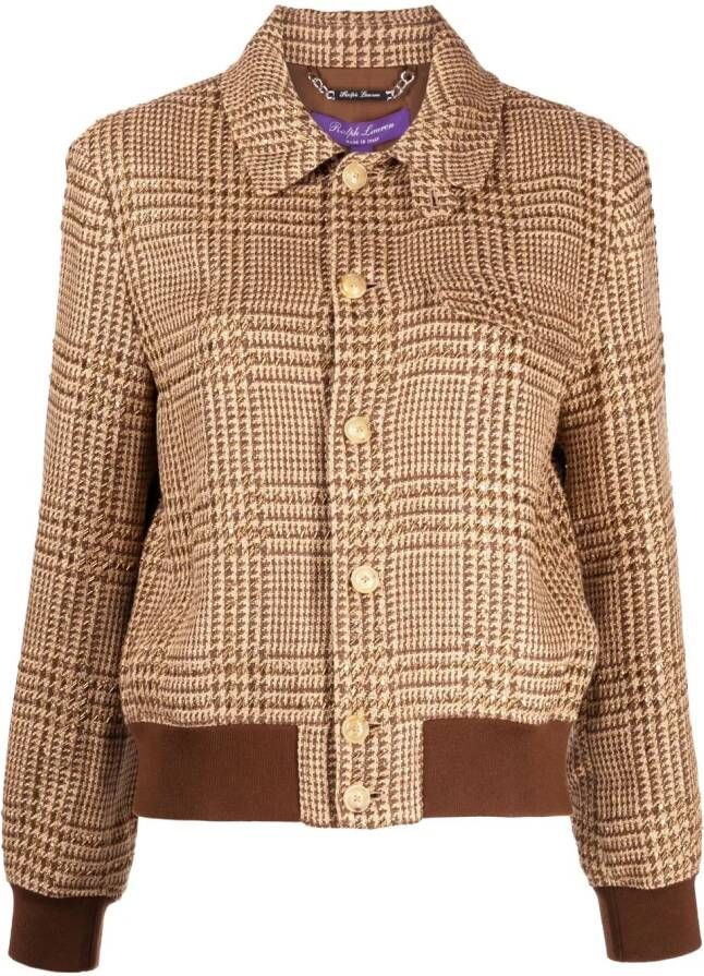 Ralph Lauren Collection Geruit bomberjack Bruin