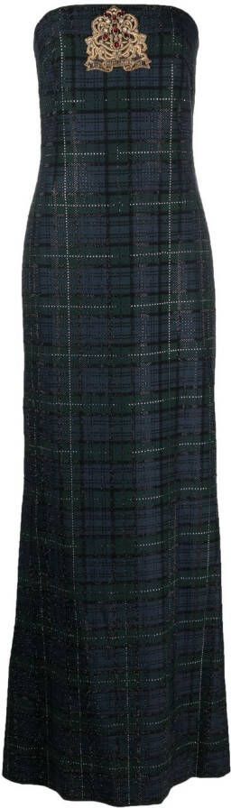 Ralph Lauren Collection Geruite avondjurk Groen