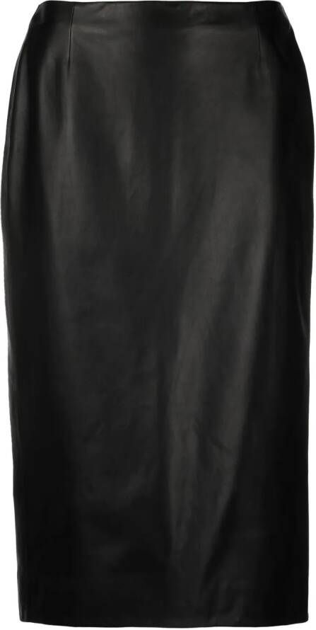 Ralph Lauren Collection Leren rok Zwart