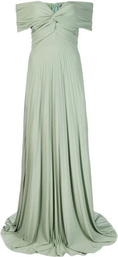 Ralph Lauren Collection Geplooide avondjurk Groen