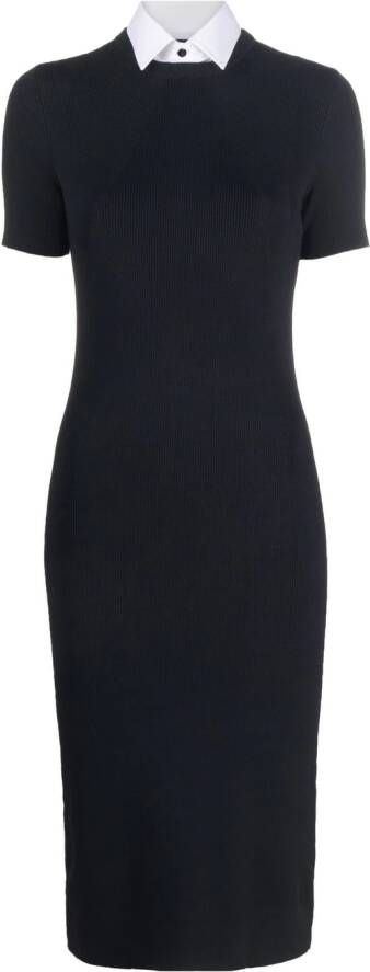 Ralph Lauren Collection Midi-jurk met korte mouwen Zwart