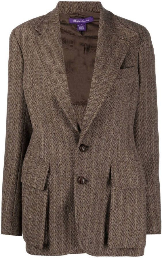 Ralph Lauren Collection Jack met visgraatpatroon Bruin