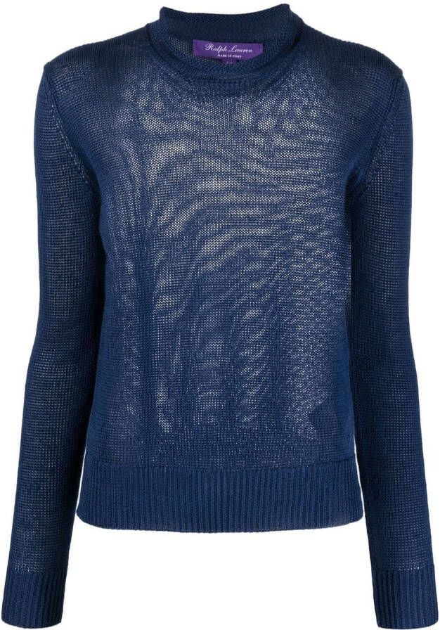Ralph Lauren Collection Ribgebreide pullover Blauw