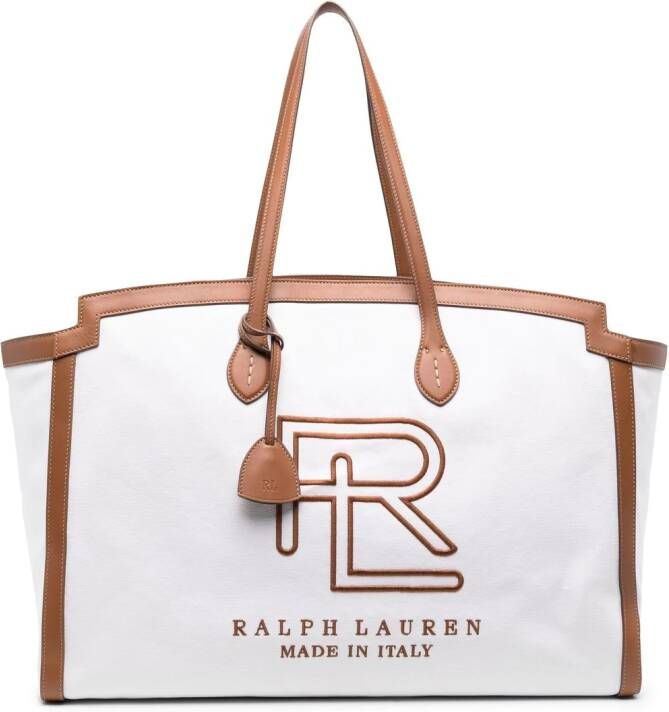 Ralph Lauren Collection Schoudertas met logoprint Wit
