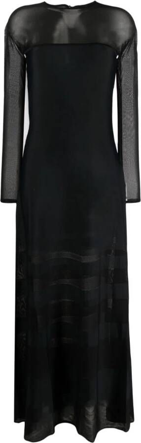 Ralph Lauren Collection Semi-doorzichtige maxi-jurk Zwart