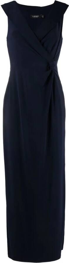 Lauren Ralph Lauren Jurk met gesmockte taille Blauw