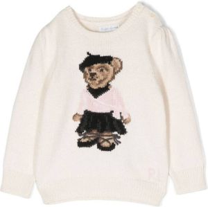 Ralph Lauren Kids Ballerina Polo bear knitted sweater Beige