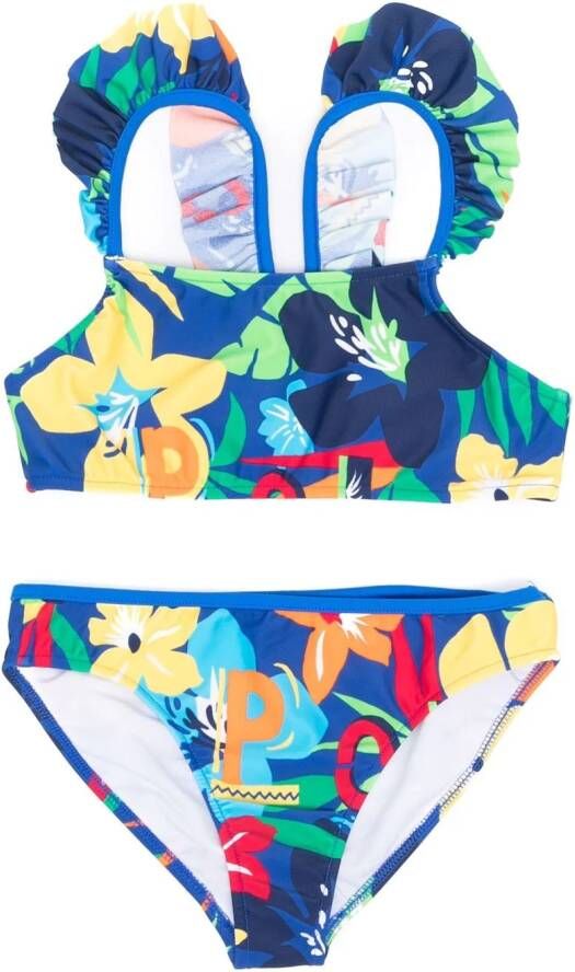 Ralph Lauren Kids Bikini met bloe print Blauw
