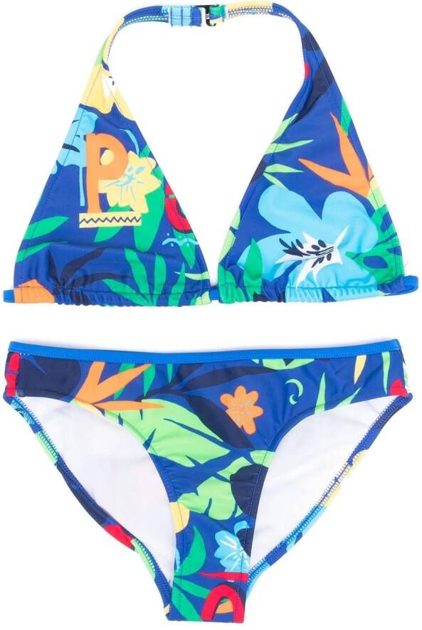 Ralph Lauren Kids Bikini met bloe print Blauw
