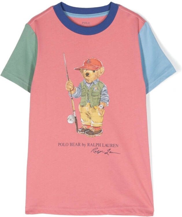 Ralph Lauren Kids T-shirt met colourblocking Roze