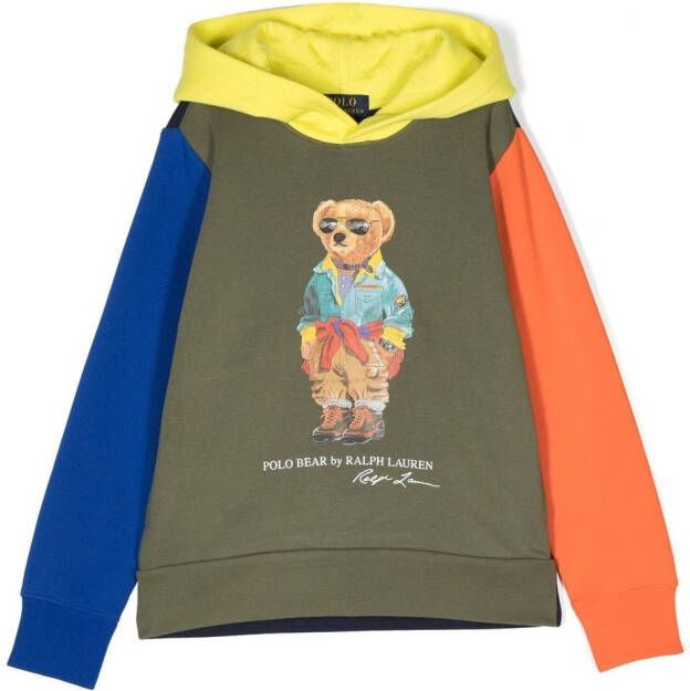 Ralph Lauren Kids Hoodie met colourblock Groen