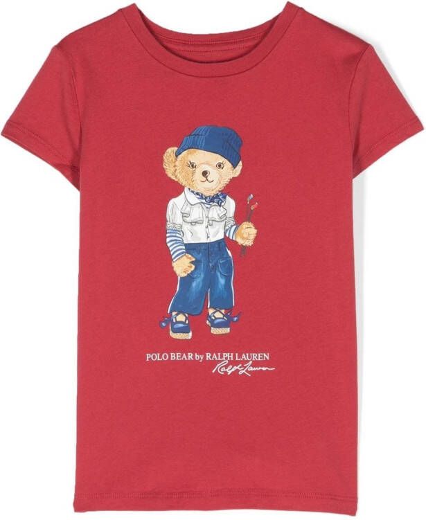 Ralph Lauren Kids T-shirt met logoprint Rood