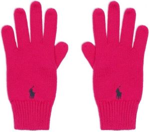Ralph Lauren Kids Handschoenen met geborduurd logo Roze