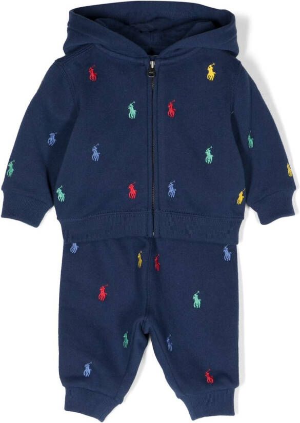 Ralph Lauren Kids Trainingspak met geborduurd logo Blauw