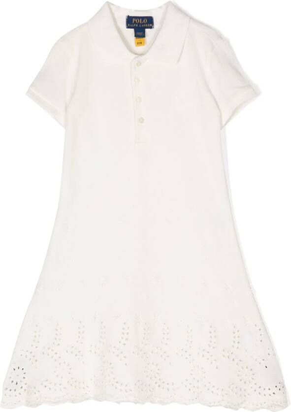 POLO RALPH LAUREN KIDS Jurk met polokraag Wit