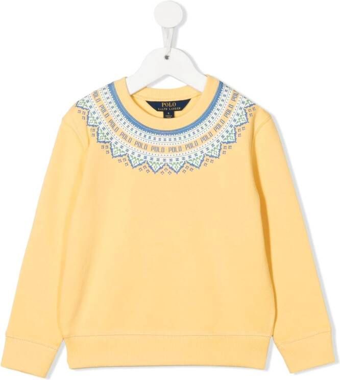 Ralph Lauren Kids Fleece sweater Geel