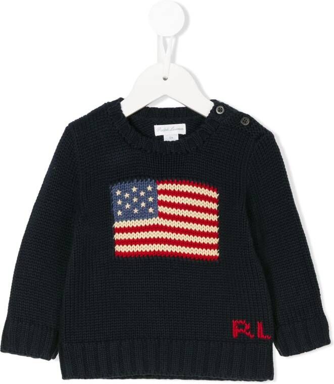 POLO RALPH LAUREN KIDS gebreid sweater met logo Blauw