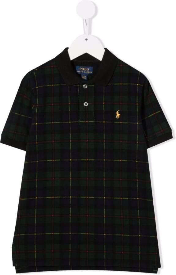 POLO RALPH LAUREN KIDS Geruit poloshirt Groen