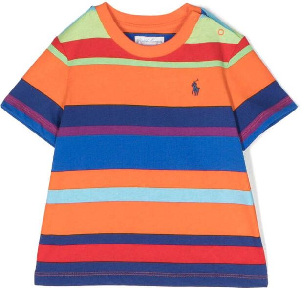 Ralph Lauren Kids Gestreept T-shirt Oranje