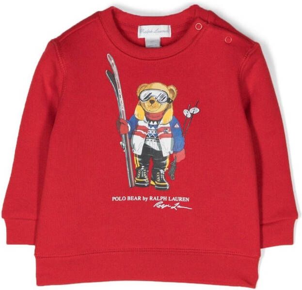 Ralph Lauren Kids Sweater met teddybeerprint Rood