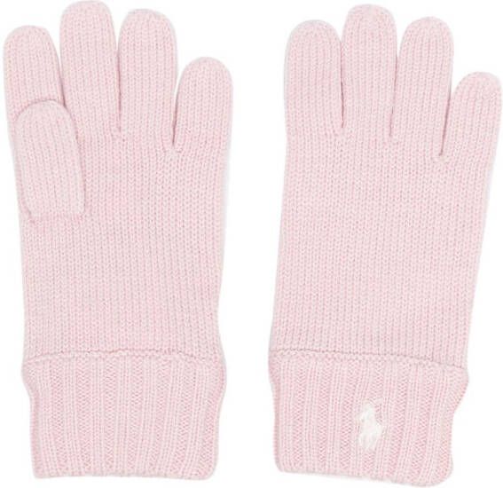 Ralph Lauren Kids Handschoenen met geborduurd logo Roze
