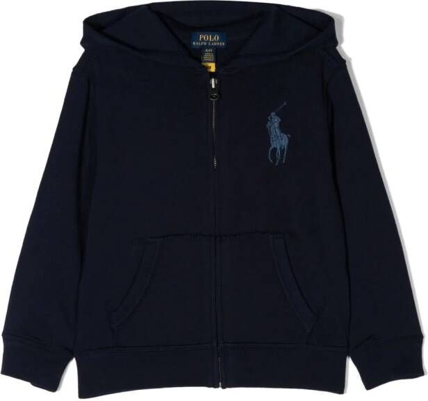 POLO RALPH LAUREN KIDS Hoodie met geborduurd logo Blauw